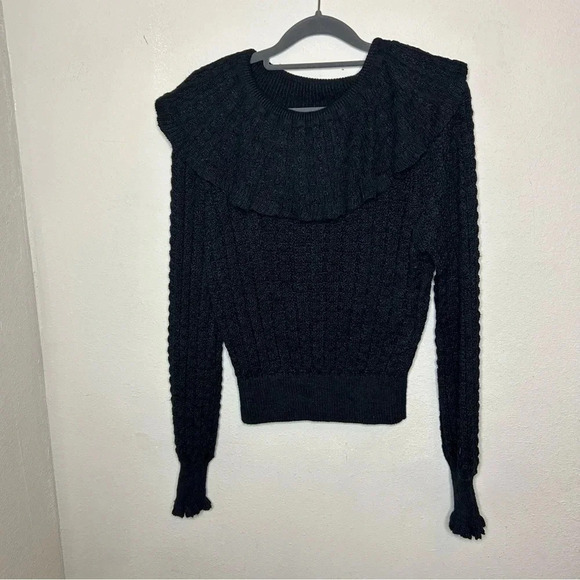 Free People Crazy in Love Sweater Black Size Large - Picture 1 of 6